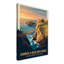 Carrick-a-Rede Rope Bridge, Northern Ireland - Coastal Romance Travel Poster. Giclee Print on Wrapped Canvas. Wall Art, Home Decor - Coastal & Maritime, Northern Ireland 1 Piece Wrapped Canvas Wall Art-751070467