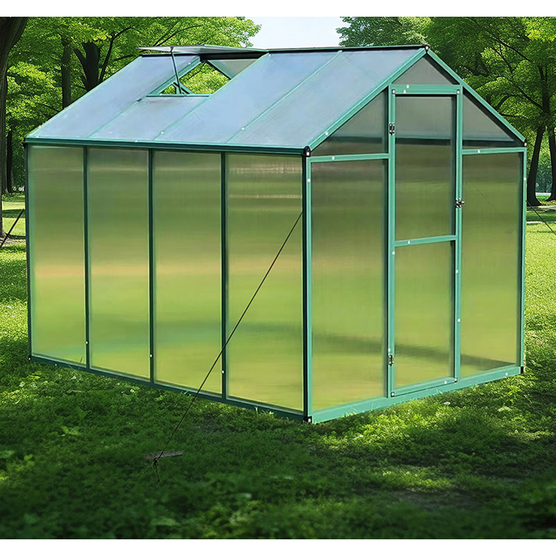 Walk In Greenhouse With Drainage System & Galvanized Base For Backyard, 97"