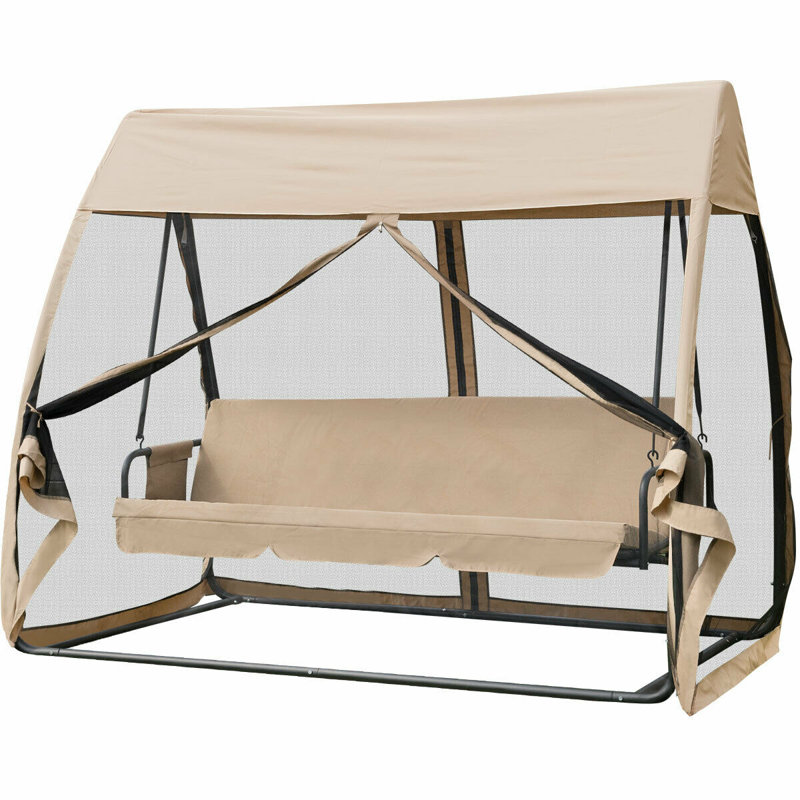 Porch Swing with Canopy, Beige