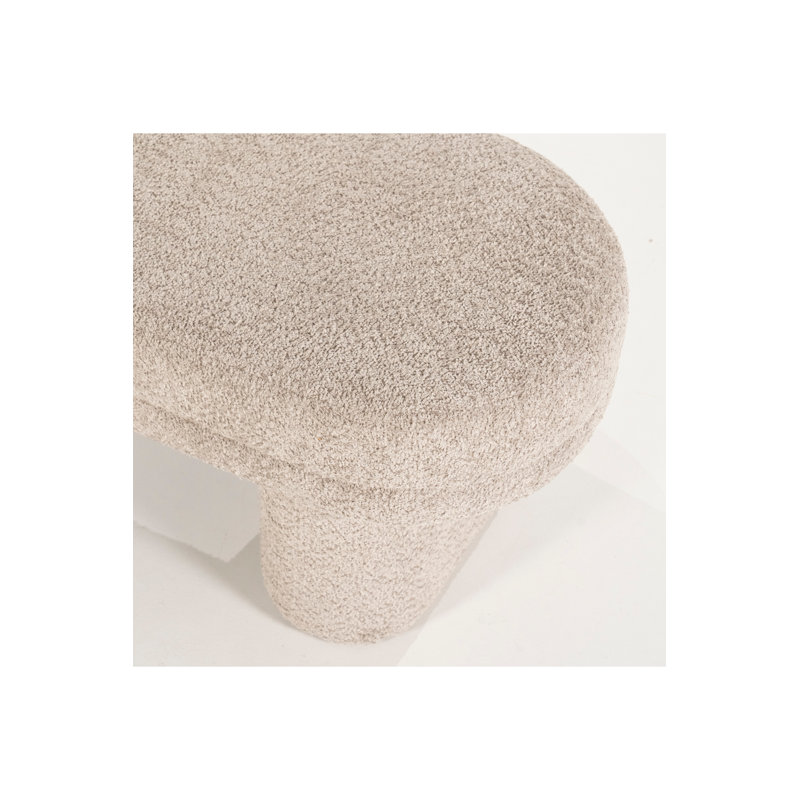 Rama Polyester Upholstered Bench, Taupe