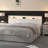 FULL Size White Headboard Only with Storage, LED Light, Storage Shelves, Power Outlets, USB Ports & Skirting Slot-1642048645-1642048644