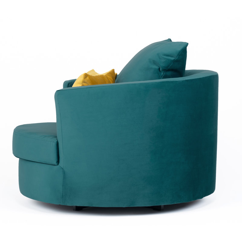 Laci Velvet Swivel Armchair, Ocean