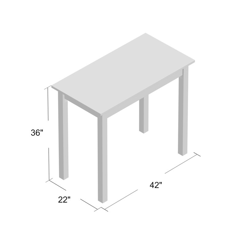 Traditional Black 22" x 42" x 36" Compact Bar Table with Space-Saving Seating for Four, Black