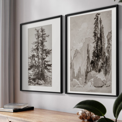 «Vintage Landscape XL», impression giclée sur cadre - ensemble de 2
