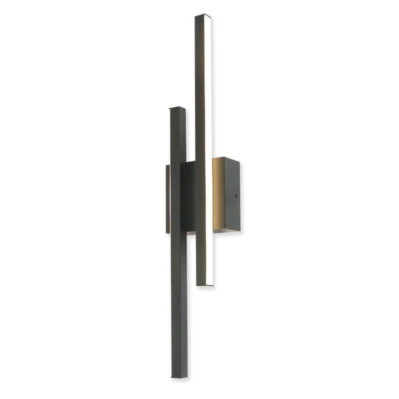 Jaasiel 2-Light 24 Inch LED Vanity Light Triac Dimmable, Black