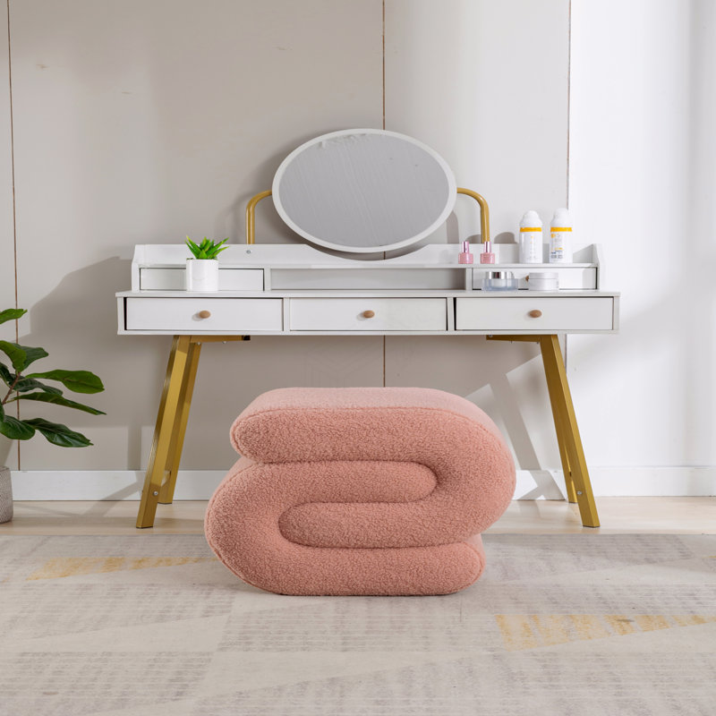 Repose-pieds Jaszlyn, tabouret de maquillage, repose-pieds, Ourson rose