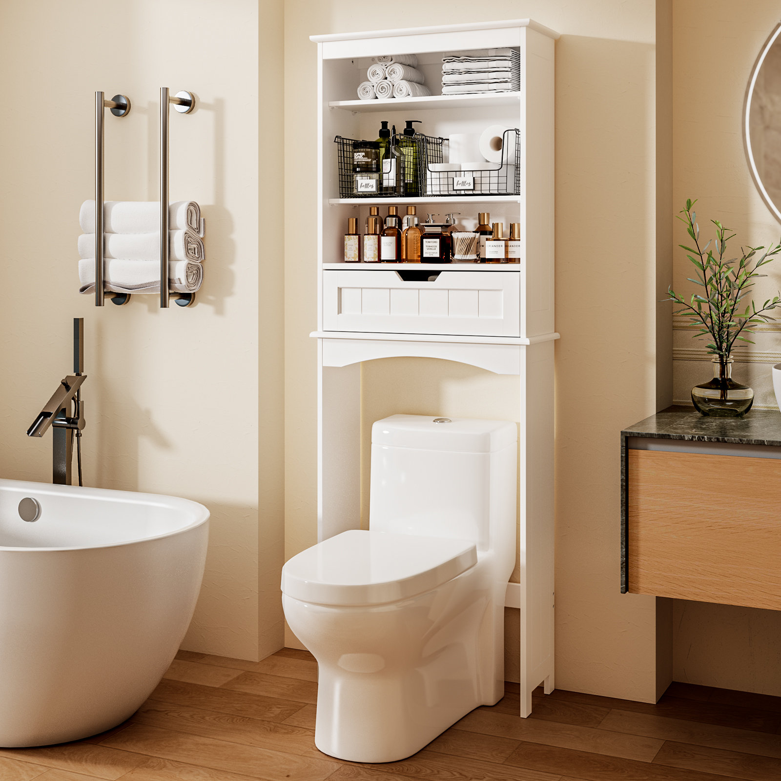 Rebrilliant Nihira Freestanding Storage Cabinet Above Toilet & Reviews ...