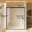 Porte de douche double coulissante 56-60 "x 72" - Cadre en aluminium noir mat avec verre trempé antidéflagrant de 6 mm