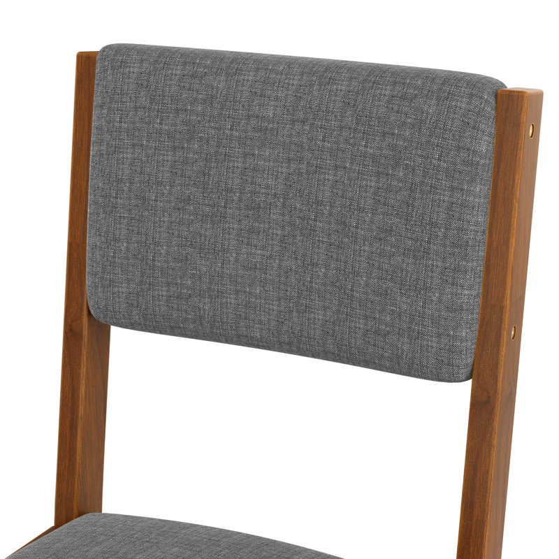 Chaises de salle à manger rembourrées Allen avec structure en bois d'hévéa