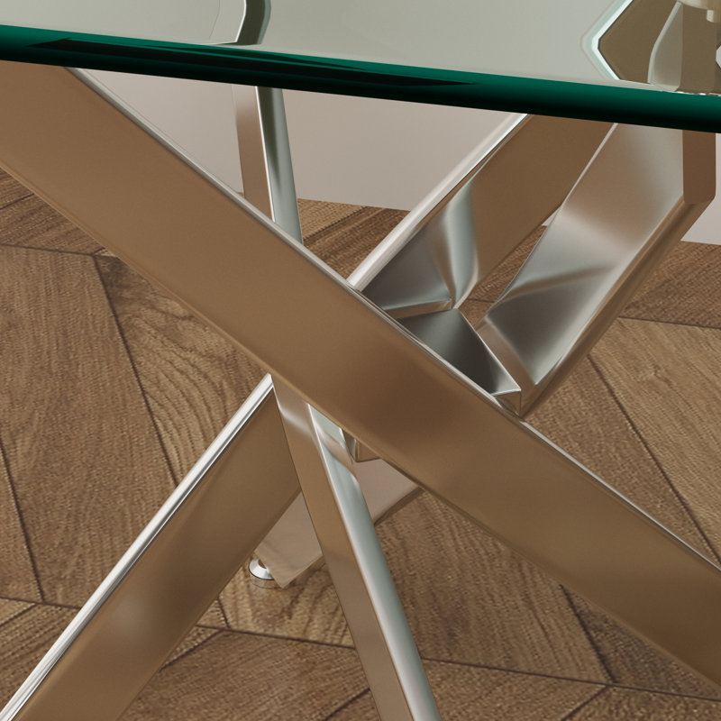 Bolderberg Stlaurent Trestle Dining Table,Modern Tempered Glass Top Dining Table,dining room table,dining tables,dinning table,dining room table