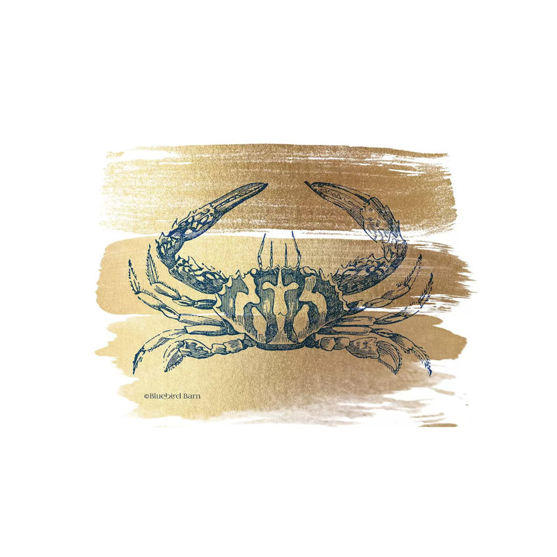 Brushed Crab by Bluebird Barn - Wrapped Canvas Painting, 66.04 cm H x 45.72 cm W x 1.91 cm D