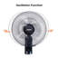 Geepas 16-inch Wall Mounted Fan With Remote Control, 60w Electric Cooling Fan For Home Or Office Use
