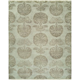 Wool Floral Area Rug in Ivory