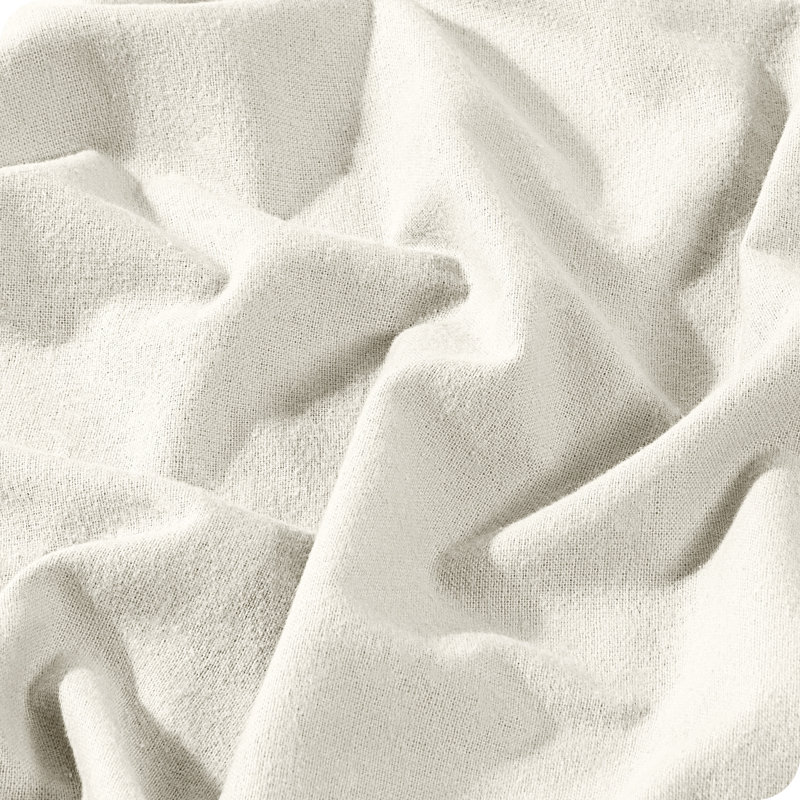 Cream Twin/Twin XL Cotton Flannel Duvet Cover Set