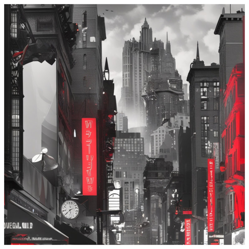 Couvertures noires et blanches Cityscape, 60 po L x 80 po H