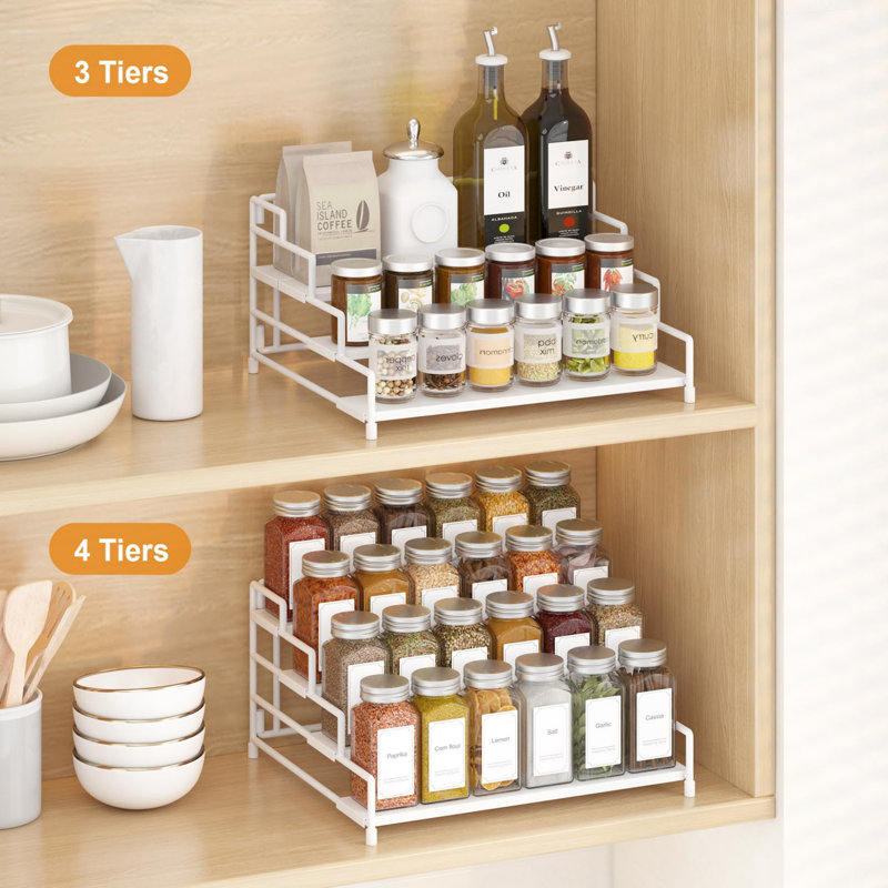 Freestanding Spice Rack with Adjustable Racks