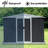 Outdoor Storage Garden Bike Shed 8X6 Feet Apex Roof Dark Grey With Aluminum Alloy Frame And Sliding Door-123513334