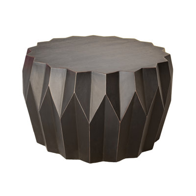 Black Solid Wood Round Coffee Table