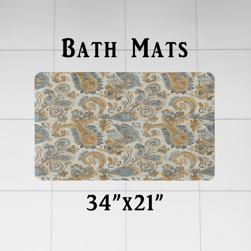 Rideau de douche avec tapis de bain, L 70 po x H 72 po