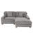 Stephania 2 - Piece Upholstered Light Gray Faux Rabbit Fur Flannel Modular Sectional Sofa with Armrests & Throw Pillows-109423041