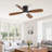 Cissline 52" Modern Black Flush-Mount Ceiling Fan with Light & Remote/App Control for Bedroom & Living Room-980031878-980031896