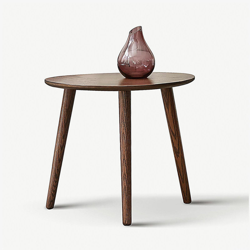 (SINGLE) Center Table Low Table 100% Solid Oak Wood Top Plate Desk Pebble Shaped Natural Wooden Coffee Table Width 50 x Depth 44.5 x Height 65 cm Desk Work from Home Easy to Assemble