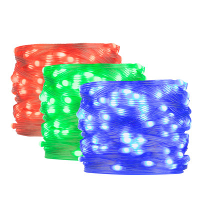 Cordes à changement de couleur Rokach - 100 lumières DEL de 40 pi avec 10 options de couleur, télécommande, fiche de 6 pi