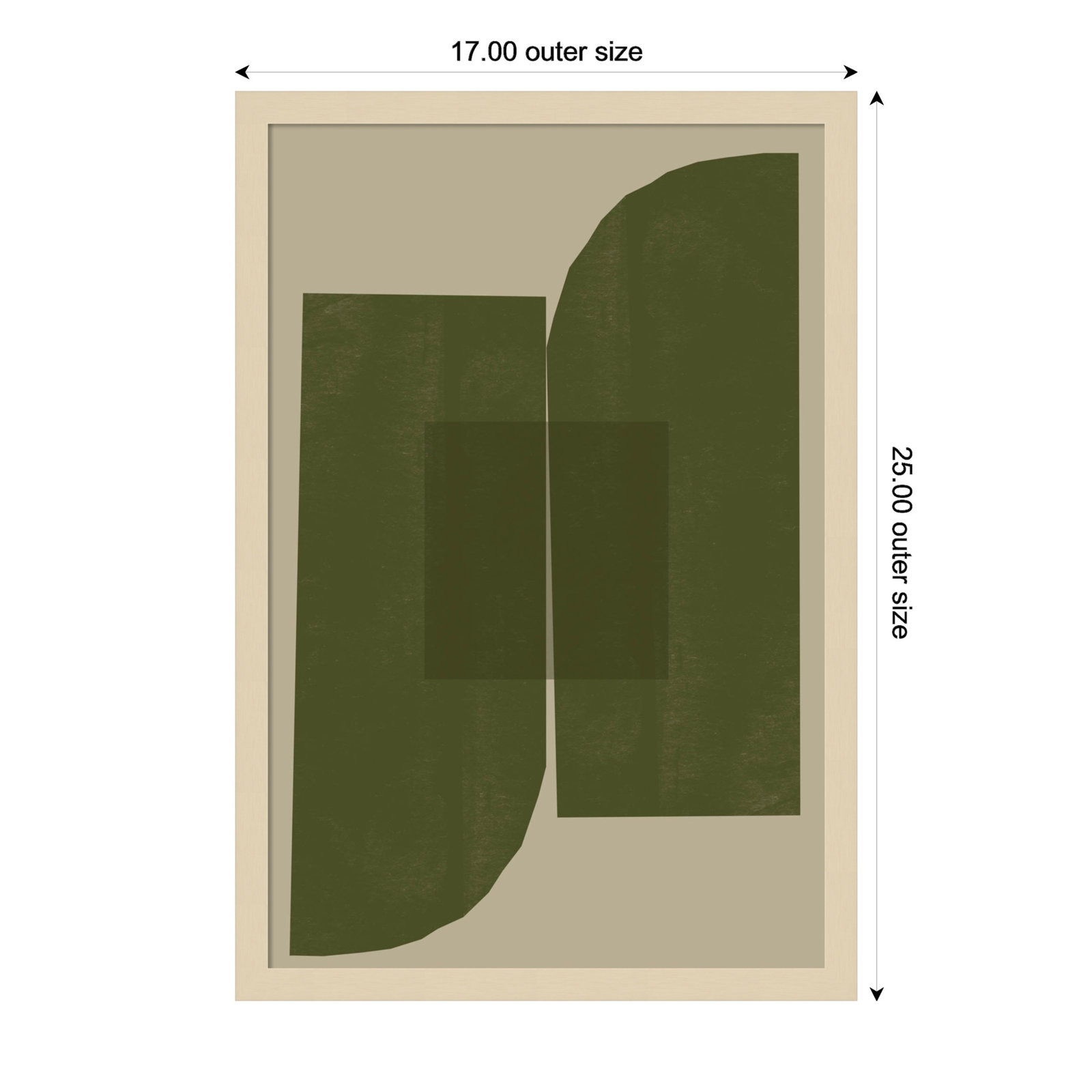 Percey "Green Composition 2" Print, Brown, 25" H x 17" W
