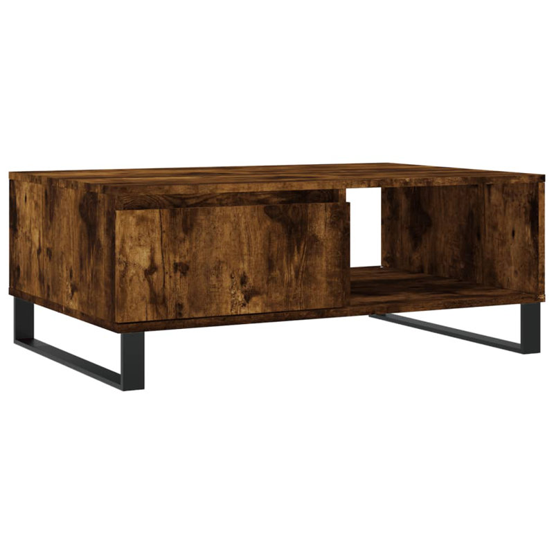Azaryia Sled Coffee Table with Storage, Smoked Oak