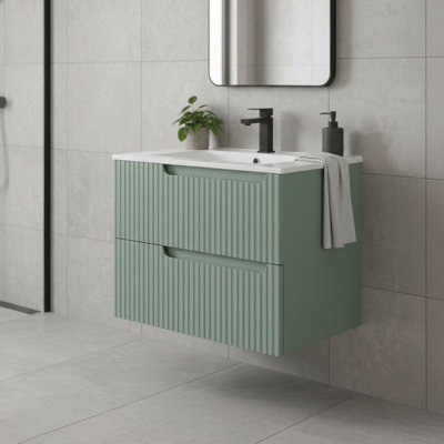 Meuble-lavabo moderne avec façades de tiroir texturées Citiscape