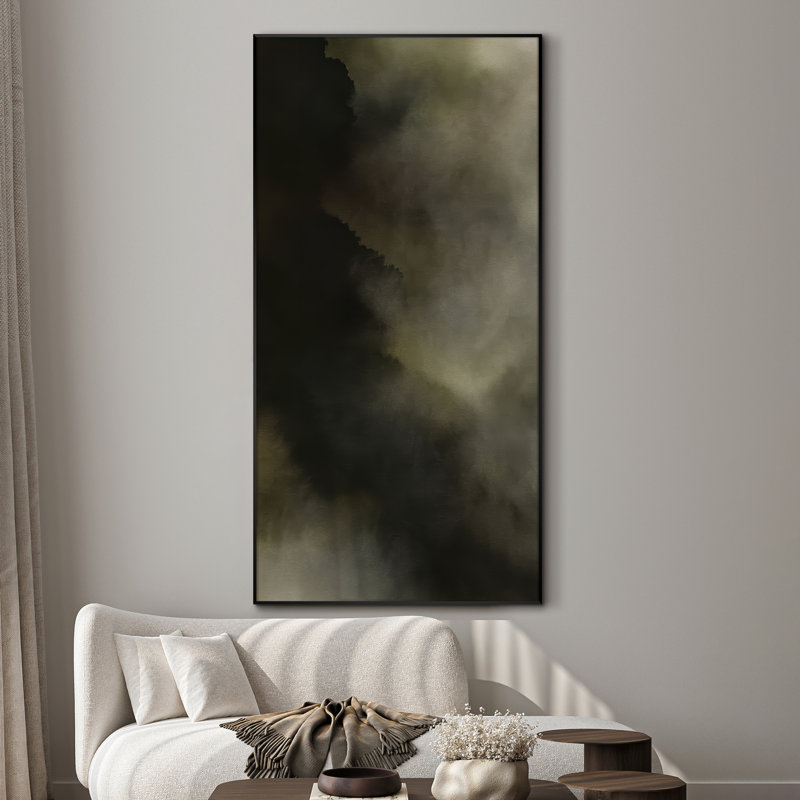 Très grand art mural imprimé sur toile - Moody Abstract Art, H 46 po x l 24 po