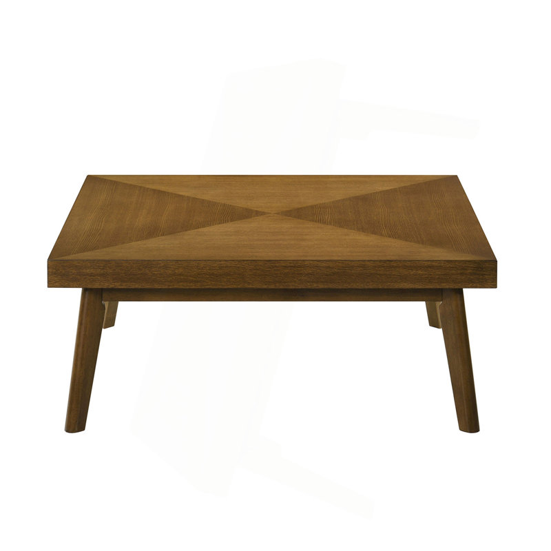 Square Wood Coffee Table, Walnut Brown