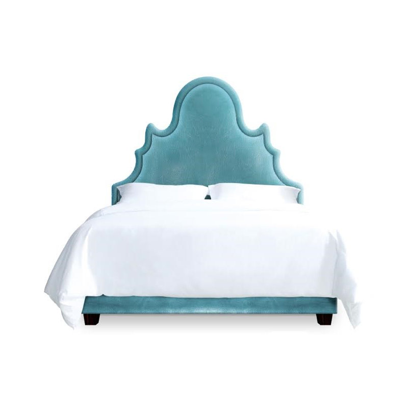 Lit tapissier standard Amalie, Double, Turquoise