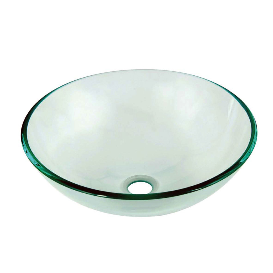 Tempered Glass Circular Vessel Bathroom Sink Dawn USA 