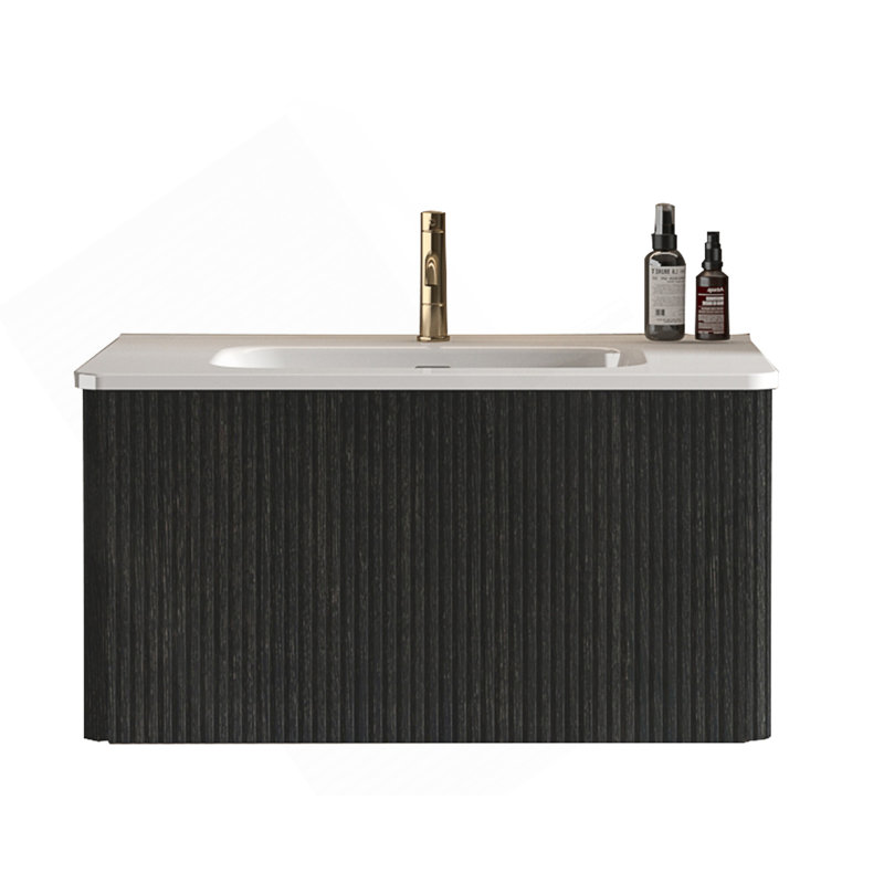 Meuble-lavabo flottant de 30 pouces avec lavabo en céramique blanche, conception moderne pour un rangement et une sécurité accrus