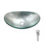 Lavabo argenté en verre trempé, bonde escamotable, idéal pour les salles de bains modernes, poids du produit : 5,85 kg, mécanisme intégré, convient à différents styles d’intérieur.