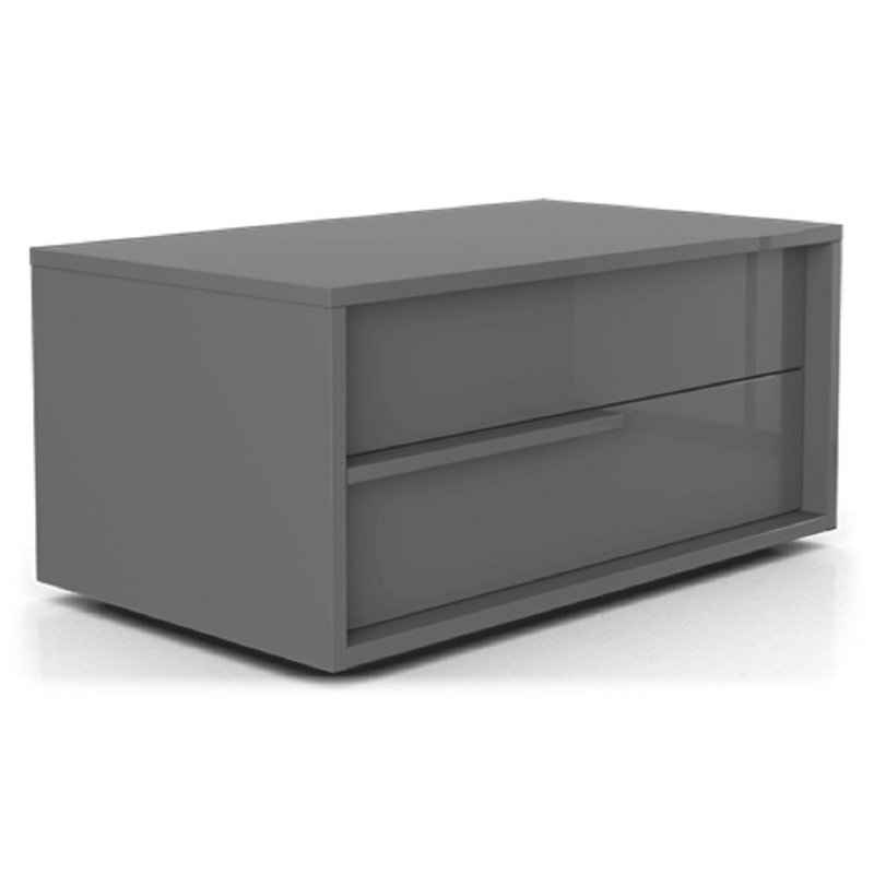 Mckie 30'' W Nightstand, Right, Glossy Dark Gray