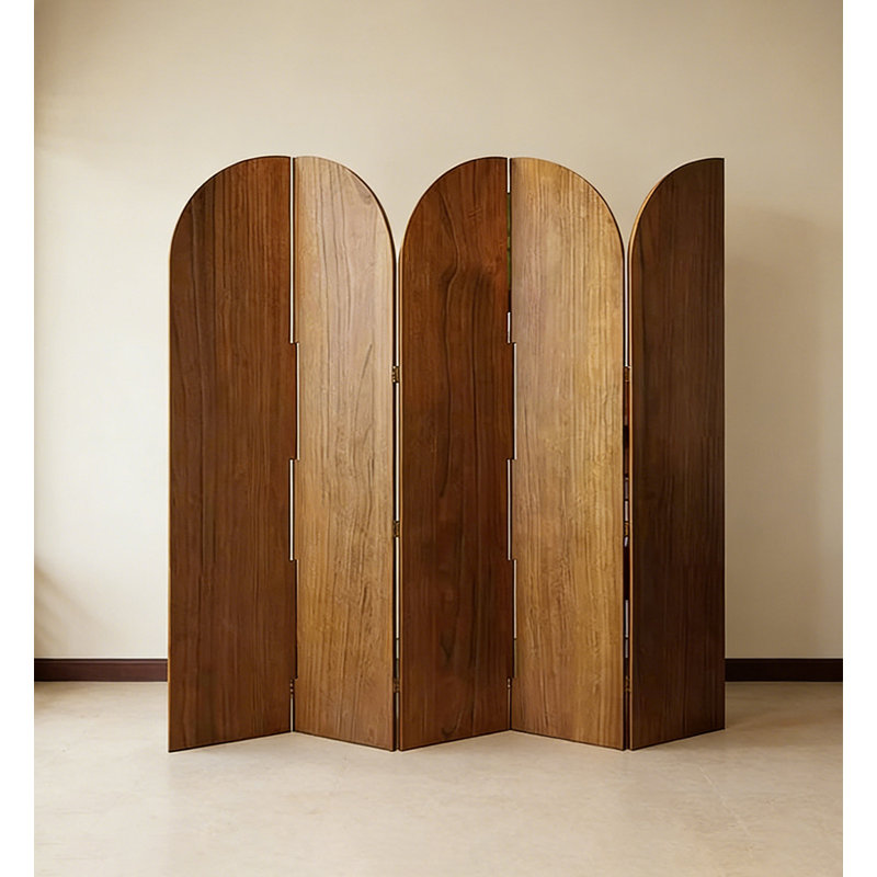 Cloison pliable en bois massif arqué multi-panneaux
