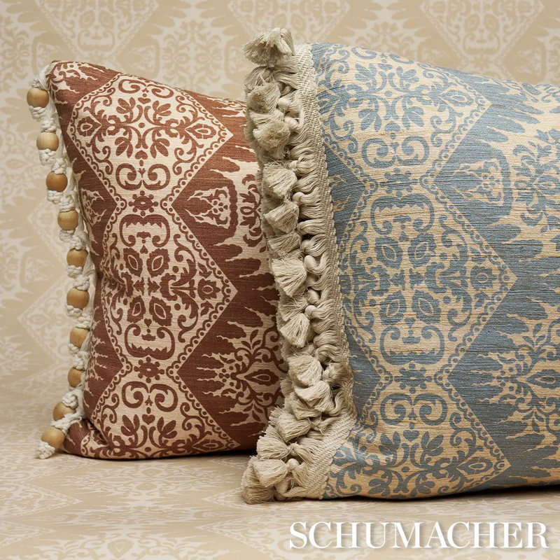 Berkeley Hand Printed Silk Fabric, Blue