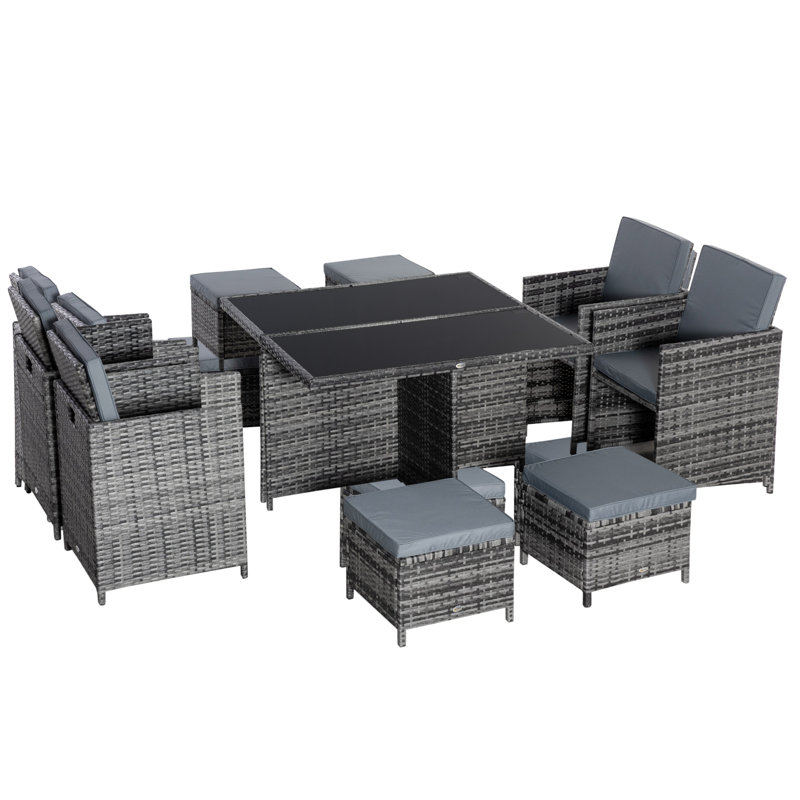 Edgmon 8 Seater Rattan/Metal Conversation Set