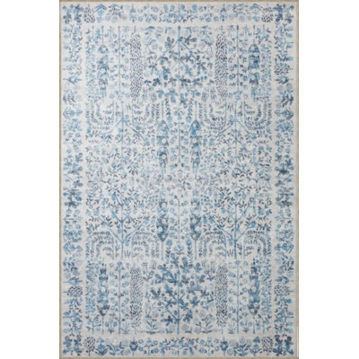  Floral Pattern Woven Base Washable Area Rug