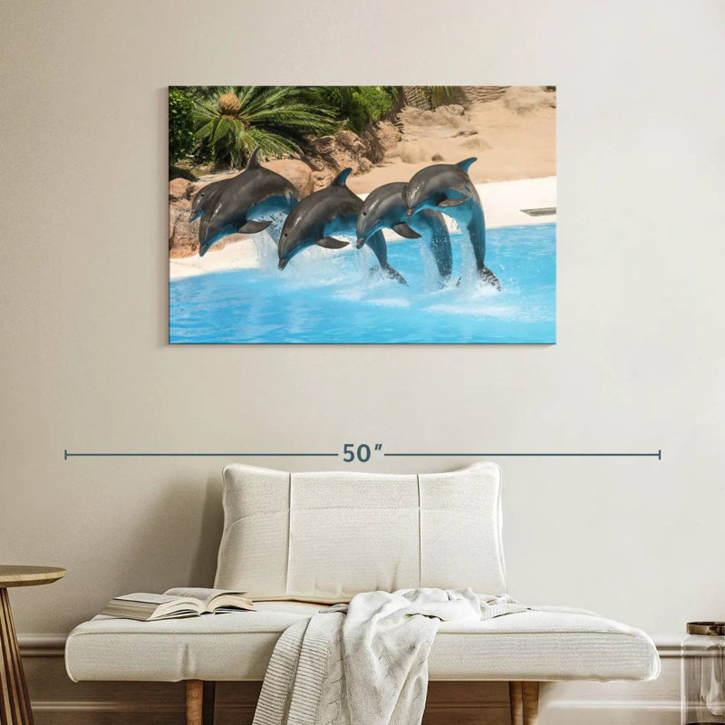 Synchronized Dolphins, 26" H x 39" W