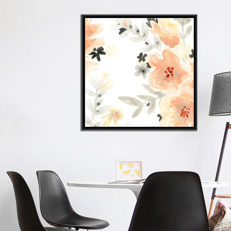 « rosé jardin ii », reproduction sur toile, H 18 po x l 18 po x P 1,5 po, Toile tendue, Pas de tapis