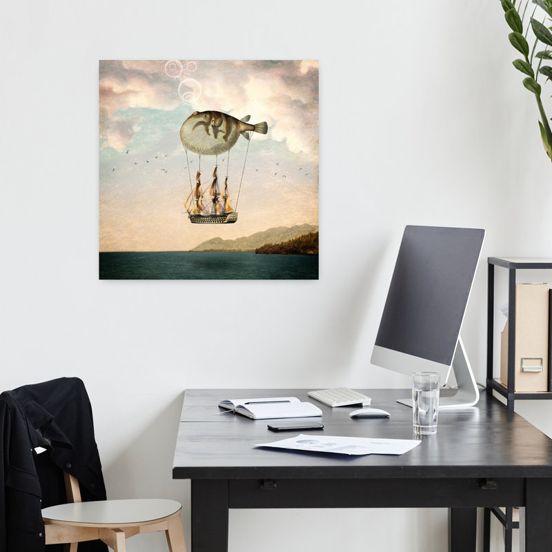 The Big Journey, art urbain contemporain de poisson, H 18 po x l 18 po