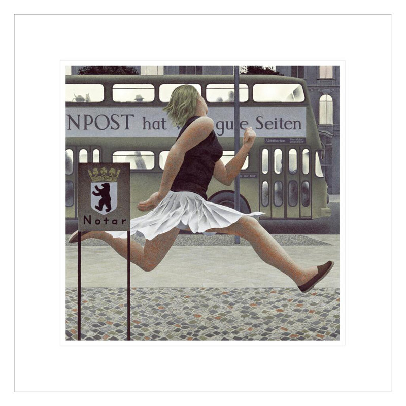 «Berlin Bus» par Alex Colville - impression giclée encadrée, H 17,77 po x l 17,75 po