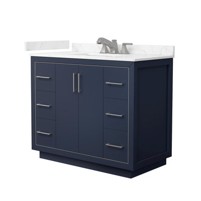 Icon 42" Freestanding Single Bathroom Vanity with Cultured Marble Top