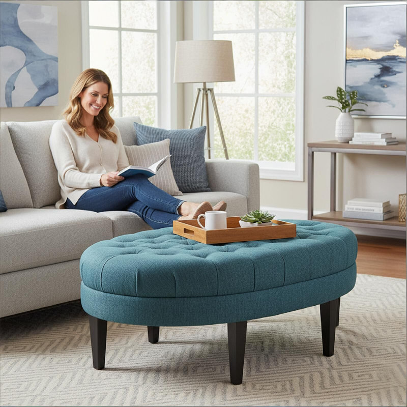 Surfboard Tufted Ottoman