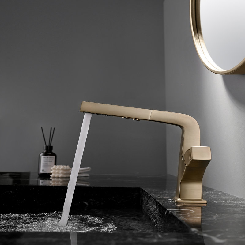 Single-Hole Single-Handle Bathroom Faucet, Brushed Gold