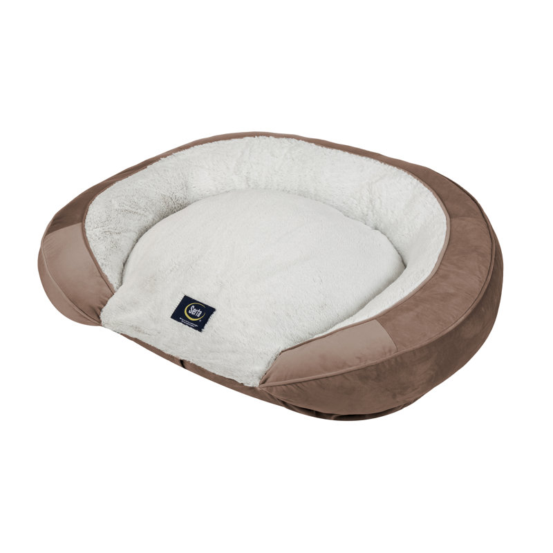 Canapé-lit ovale en mousse viscoélastique déchiquetée Serta, Grand (l 36 po x P 28 po x H 8 po), Taupe