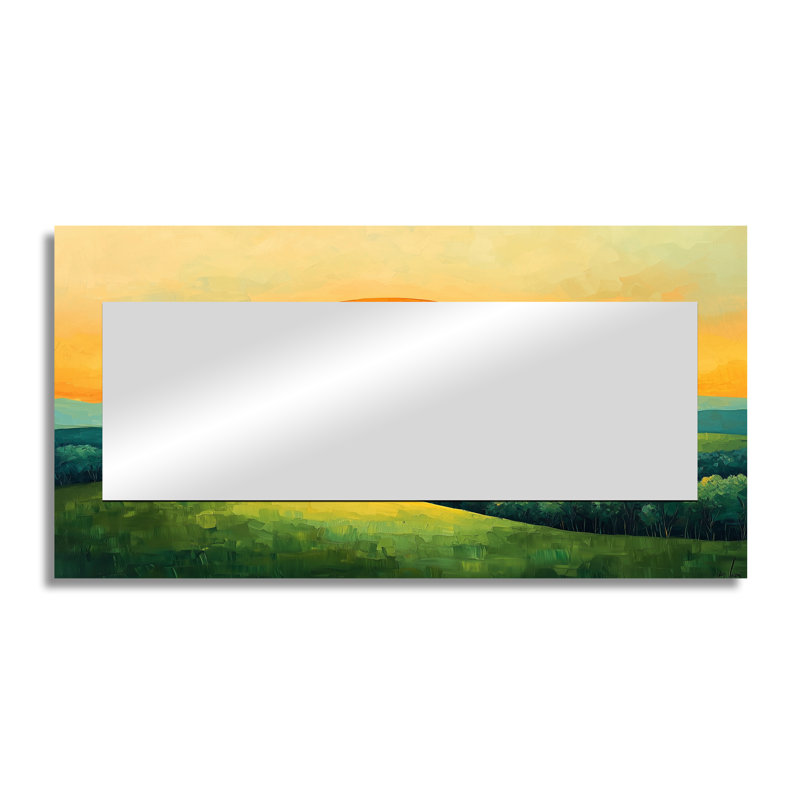 Rainbow Over The Hills At Dusk I - Art mural miroir, impression sur métal, 28 po x 55 po